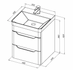 Тумба с раковиной Aquanet София 274171 50 белый глянец