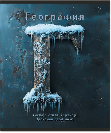 Тетрадь предметная 48 л., HARDCORE ГЕОГРАФИЯ, клетка