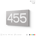Номер на дверь 455, табличка на дверь для офиса, квартиры, кабинета, аудитории, склада, серая 120х70 мм, Айдентика Технолоджи