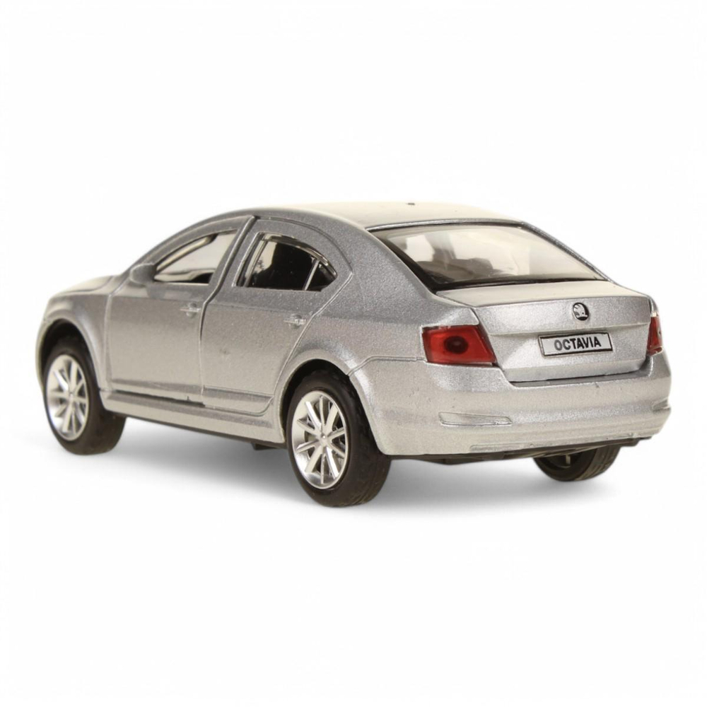 Модель ин. мет. "Skoda Octavia" 12см. двери, багаж, серебристый коробка OCTAVIA-12-SR (Технопарк)
