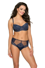 Бюстгальтер на косточках с мягкими чашками из нежного кружева (Размер: 70F) (Цвет: темно-синий)