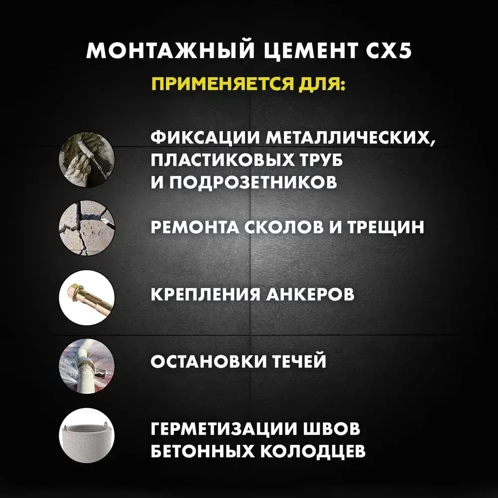 Цемент монтажный и водоостанавливающий ЦЕРЕЗИТ CX 5 2 кг