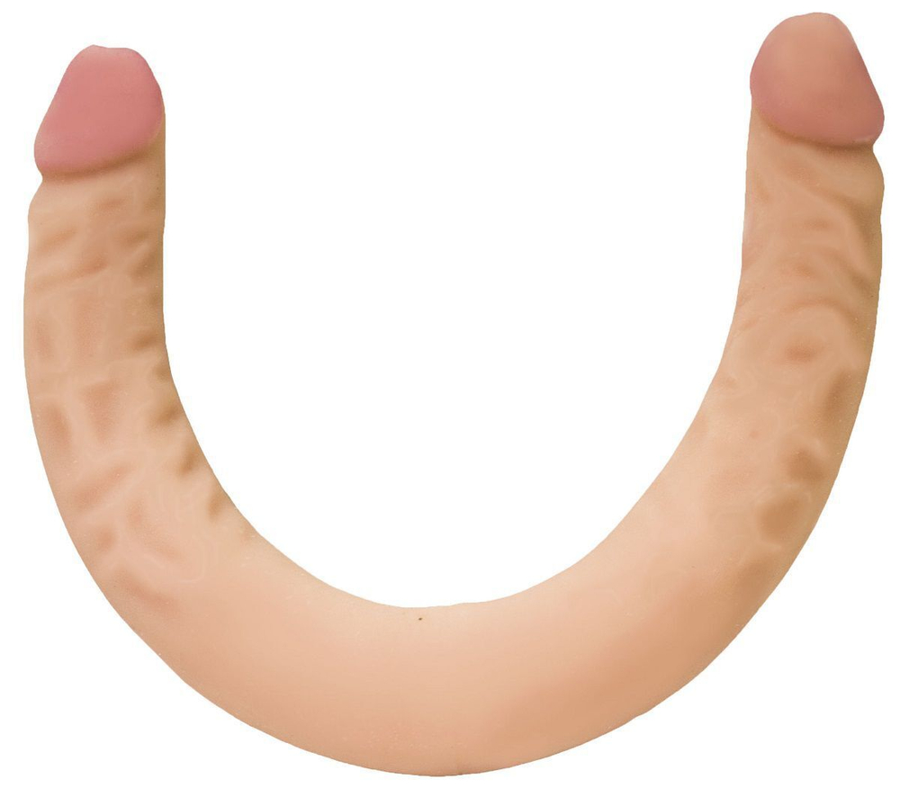 Двусторонний фаллоимитатор телесного цвета - 42,6 см. (Цвет: телесный)