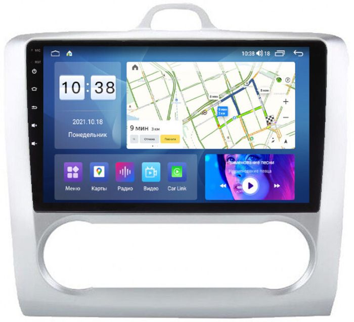 Магнитола для Ford Focus 2 2004-2011 (климат) - Parafar PF696UHD на Android 13, Быстрая, QLED, CarPlay, 4G SIM-слот
