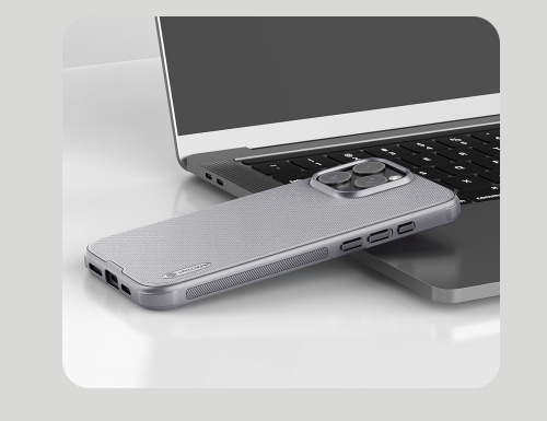 Усиленный чехол серого цвета (Titanium Gray) от Nillkin для iPhone 16 Pro, серия Super Frosted Shield Pro