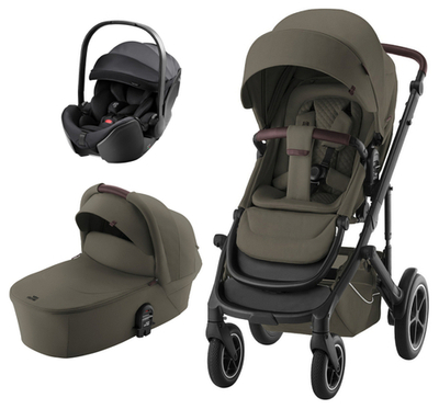 Коляска 3 в 1 Britax Roemer Smile 5Z LUX и автокресло Baby-Safe PRO Style Carbon Black Urban Olive