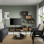 Комбинация для хранения ТВ - IKEA BESTÅ/BESTA, 190x42x240см, коричневый/черный, БЕСТО ИКЕА
