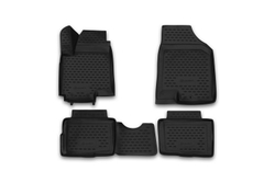 Коврики Standard, 3D в салон для KIA Soul (I) 2008-2014, 4 шт. (полиуретан, чёрные) Element.NLC.3D.25.25.210