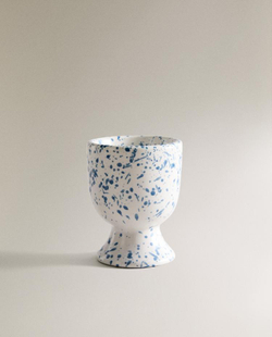 ZARA HOME ПОДСТАВКА ДЛЯ ЯИЦ С КОНТРАСТНЫМ УЗОРОМ, СИНИЙ