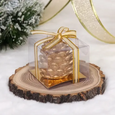 Свеча новогодняя «Лесная шишка» 6,7*6,7*5 см, Золото