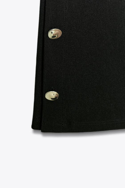 ZARA ЛЕГИНСЫ FLARE С ПУГОВИЦАМИ СНИЗУ, ЧЕРНЫЙ