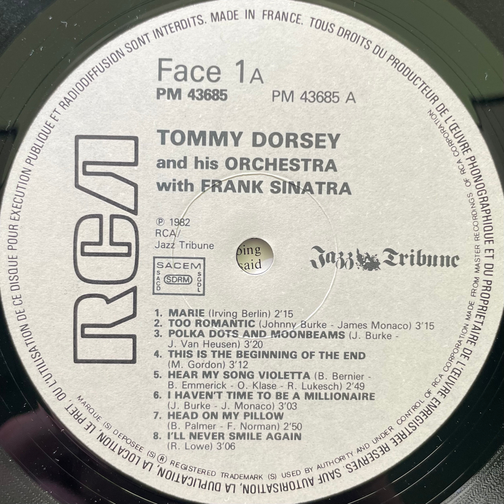 Tommy Dorsey And His Orchestra With Frank Sinatra 2LP (Франция 1982г.)