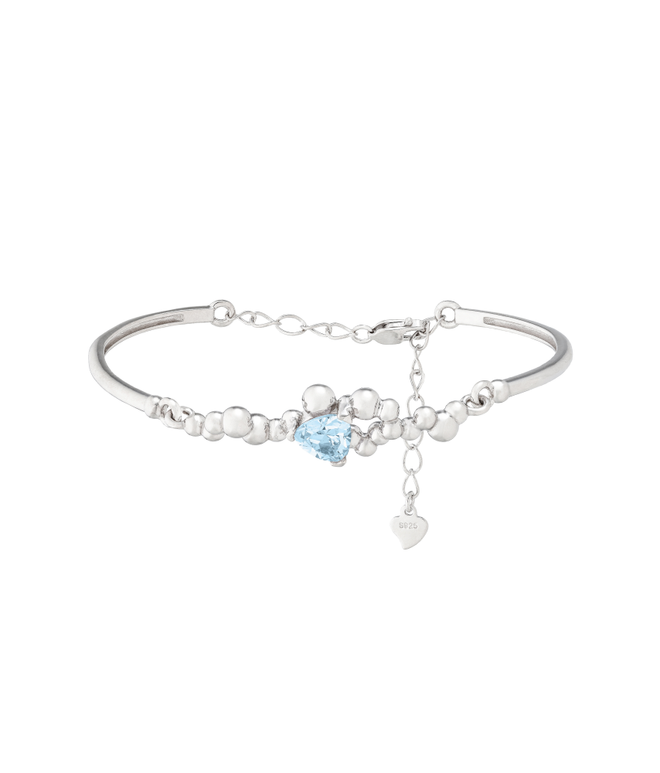 Браслет из серебра со вставкой из выращенной шпинели