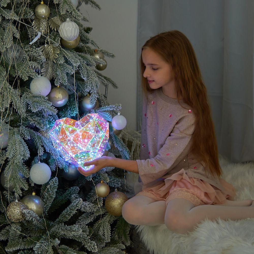 ULD-R511 3АА HEART Светильник декоративный Сердце. на батарейках 3AA не в-к. 100 светодиодов. Белый свет. Цвет корпуса радужный. TM Uniel