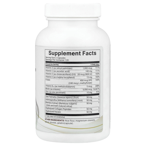 Micro Ingredients, Комплекс витаминов для волос, 240 капсул