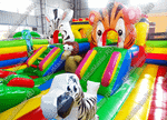 Коммерческий надувной батут "Зверята на радуге" 10*7*2.8 м
