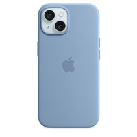 Силиконовый чехол для iPhone 15 Зимний синий (Winter Blue) MagSafe MT0Y3