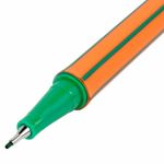 Ручка капиллярная (линер) ЗЕЛЕНАЯ, BRAUBERG "FINE 040", шестигранная, линия письма 0,4 мм, 144144