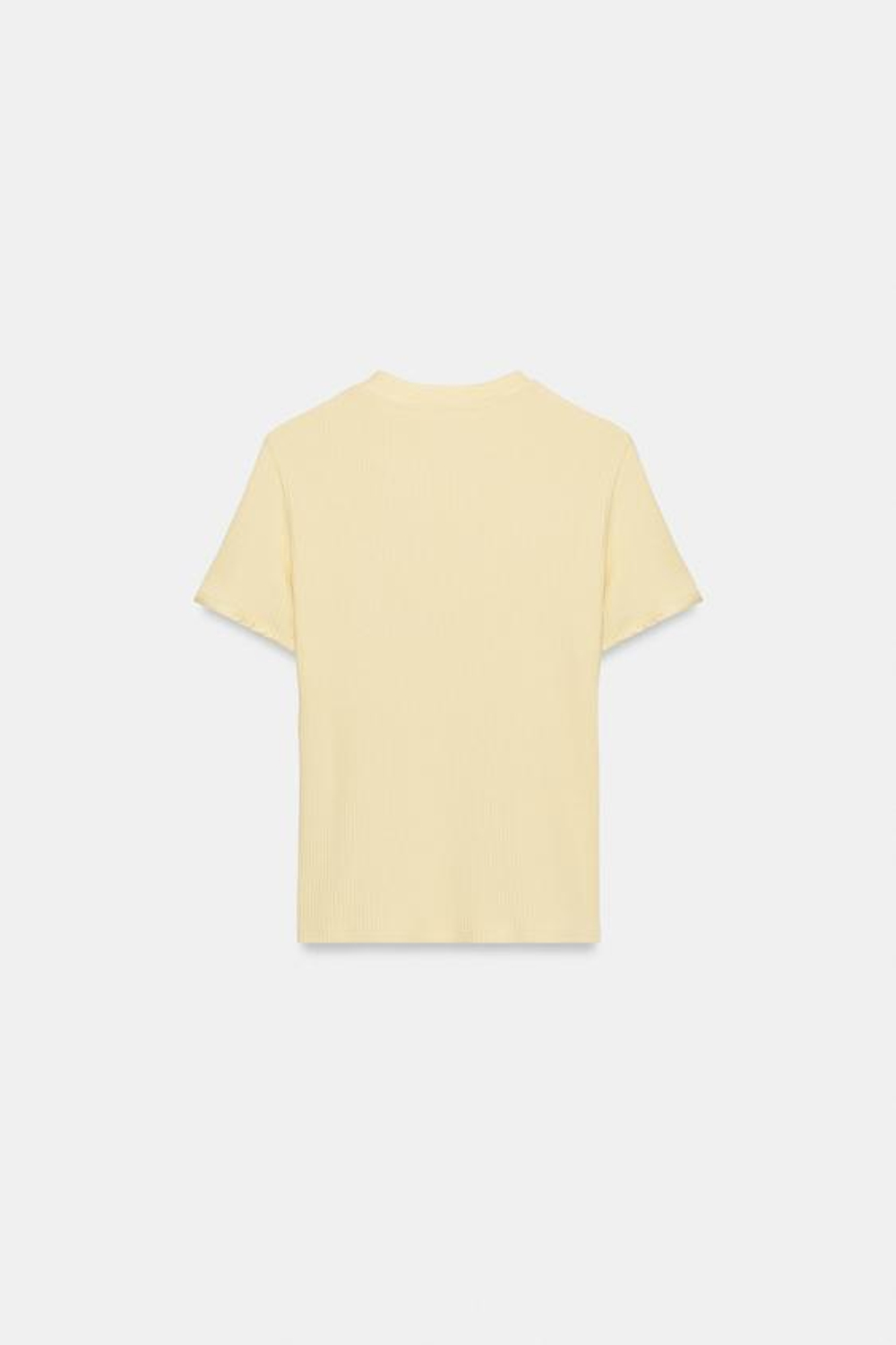ZARA ХЛОПКОВАЯ ФУТБОЛКА С ПУГОВИЦАМИ, ЛИМОННЫЙ