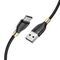 USB - Type-C HOCO U92 Gold , 1.2м, круглый, 3.0A, нейлон, индикатор зарядки, цвет: чёрный