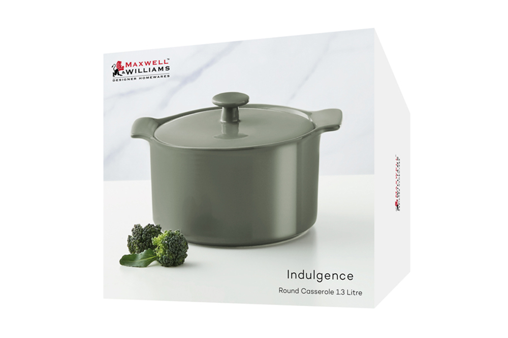 Кастрюля 1.3л с крышкой Maxwell & Williams Indulgence серо-зеленая