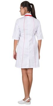 Халат женский "Сириус-Муза" (белый/красный)