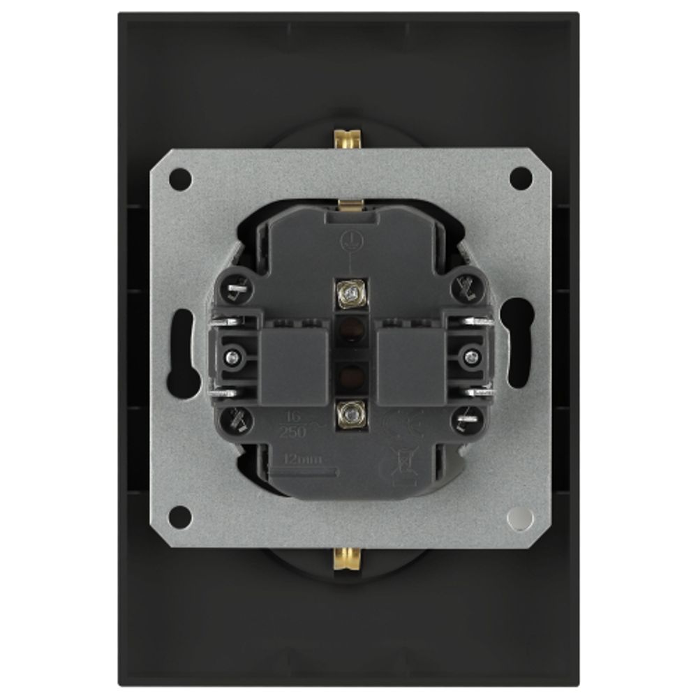 Розетка ЭРА Arktik 16-2105-05 двойная с заземлением 2X2P+E Schuko со шторками 16А-250В антрацит | Эра Arktik