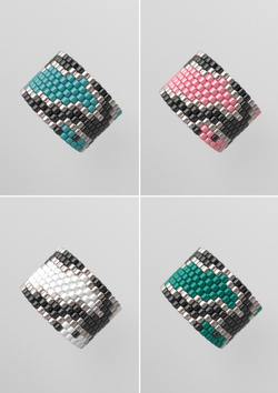 Схема кольца из бисера, узор PEYOTE, мозаичное плетение, четный счет, узор пейот из Miyuki Delica 11/0, файл PDF, RING_294