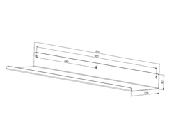 Полка MetaDec Plain настенная прямая, 50х10см белая, 1шт