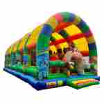 Коммерческий надувной батут «Страна Сафария» с крышей 14*7*6 м