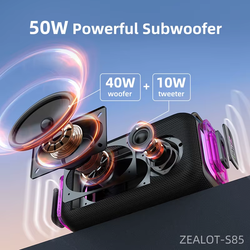 Bluetooth колонка ZEALOT S85, 50 Вт, 8000 мАч, серый