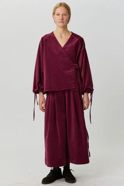 Кюлоты из бордового вельвета