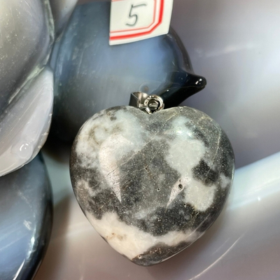 26991 Яшма зебра Кулон сердце 30мм