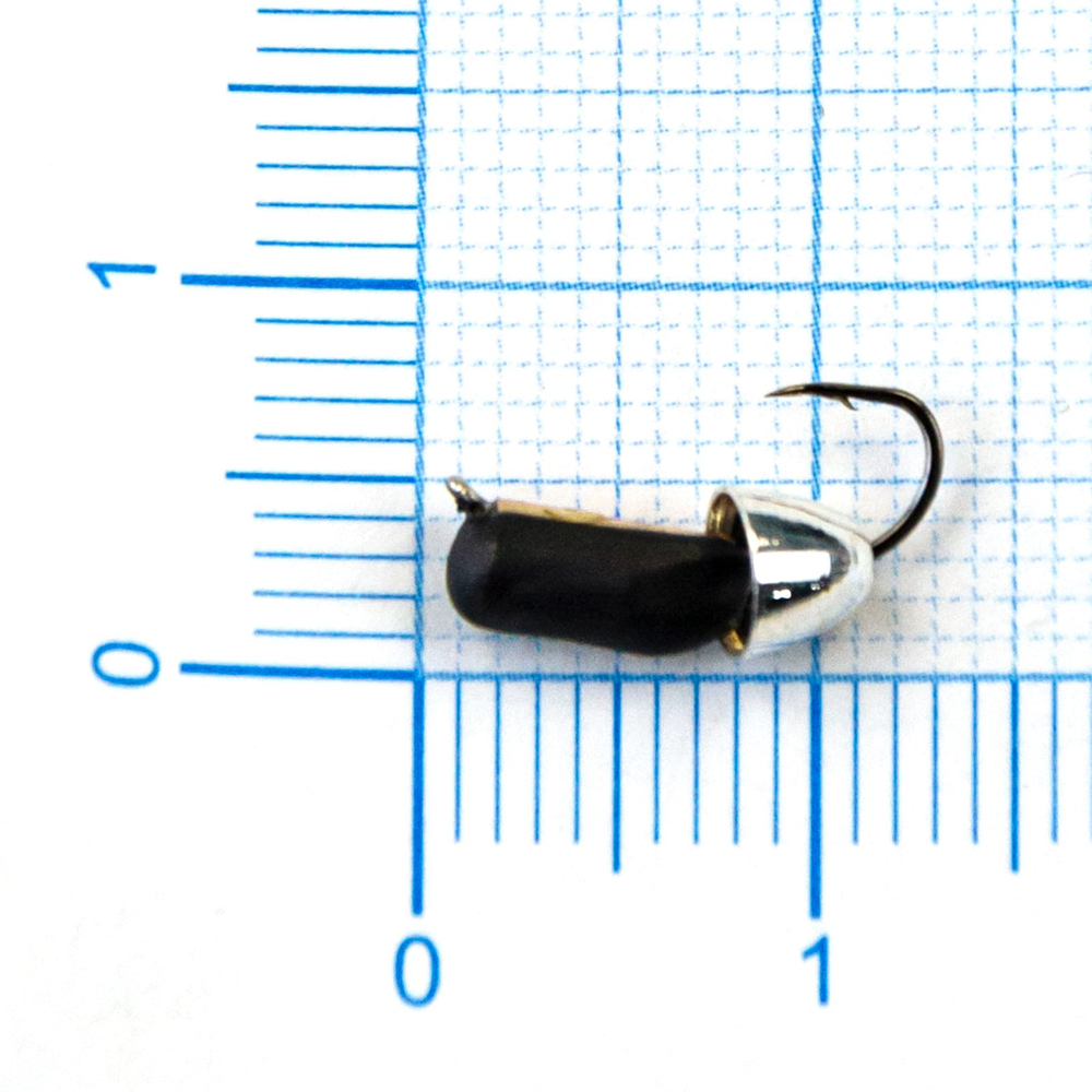 Мормышка Владимирская 575 "Гвоздик с латунным колокольчиком серебро" с коронкой, 3мм, 0.9гр (15шт/уп)