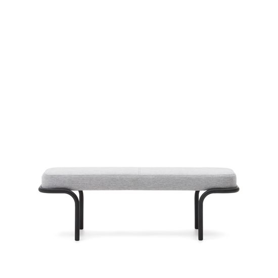 Compo Скамья из серой ткани и черного металла 130 см Испания