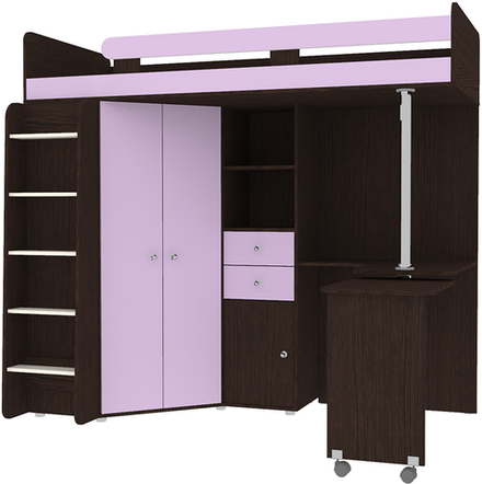 Кровать-чердак КарИВи М85 Венге Ирис