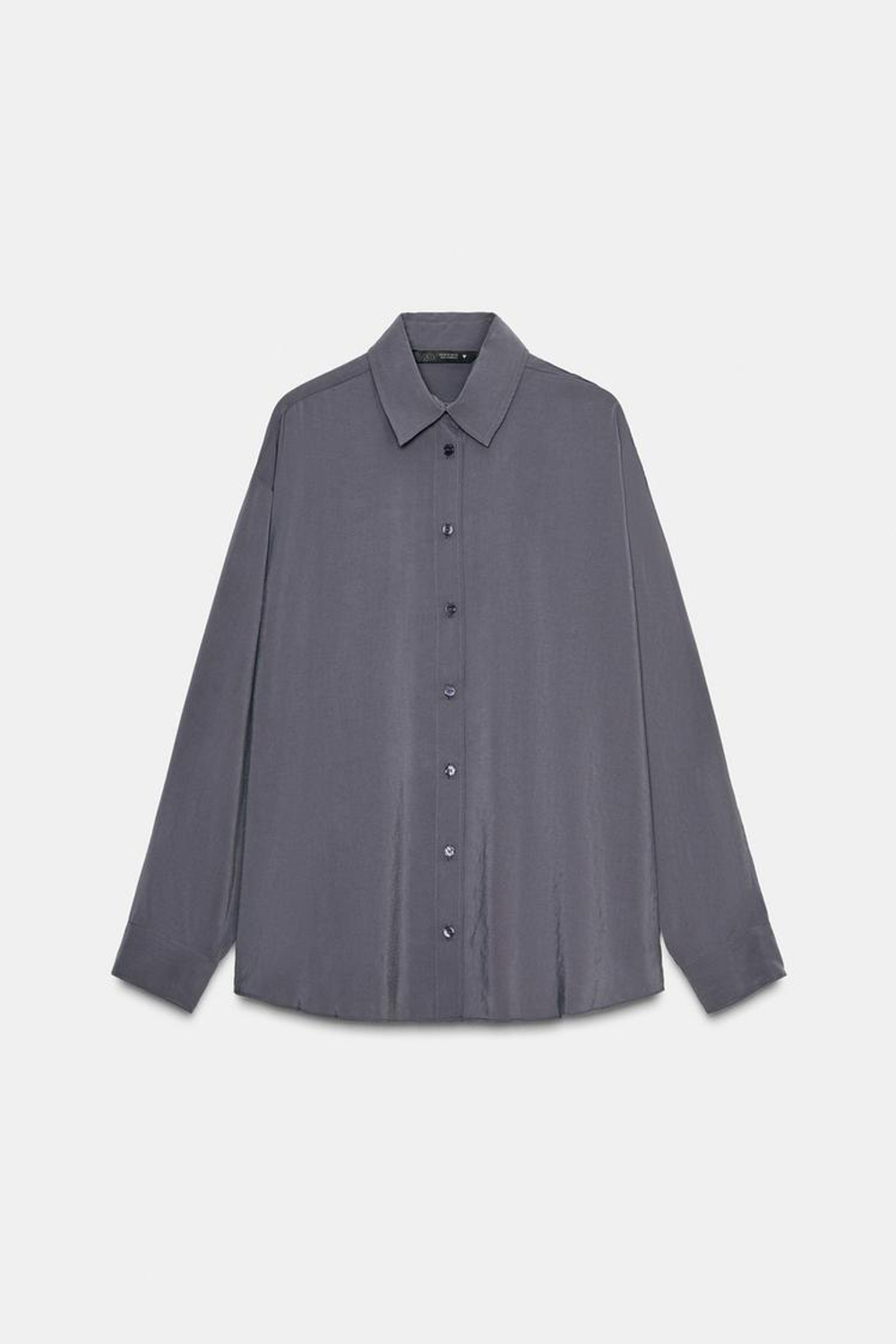 ZARA РУБАШКА OVERSIZE, СВИНЦОВЫЙ