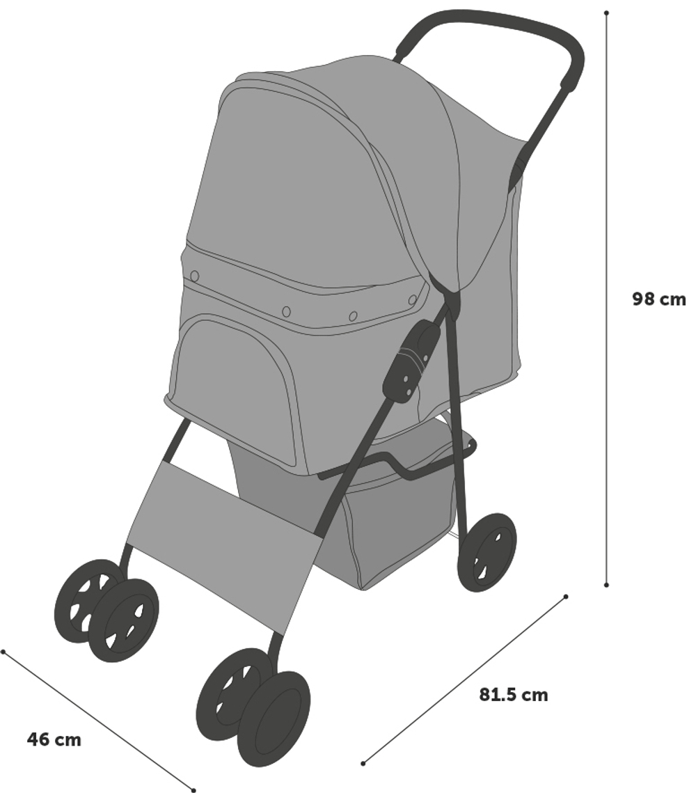 Коляска для животных Flamingo BUGGY ANDA, 46x81,5x98 см, черный