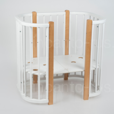 Кроватка трансформер Incanto Nuvolla Lux 5 в 1, цвет белый/бук с комплектом матрасов