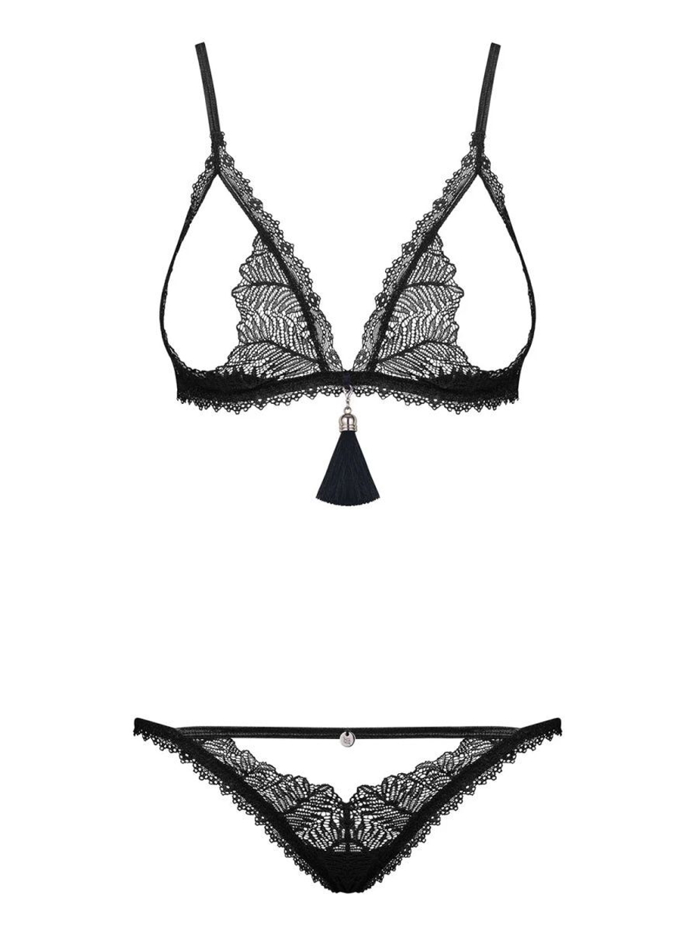 Эффектный комплект белья Romanesa (Размер: L-XL) (Цвет: черный)