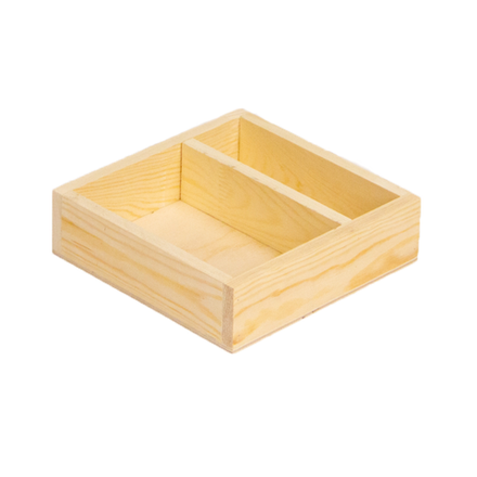 Ящик для сервировки Деревяшкино 185х185 с перегородкой