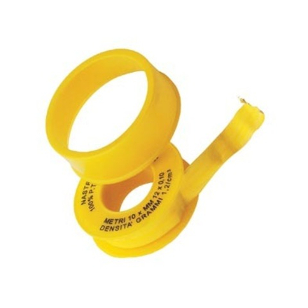 Фторопластовый уплотнительный материал (ФУМ-лента) желтая, малая (10шт)