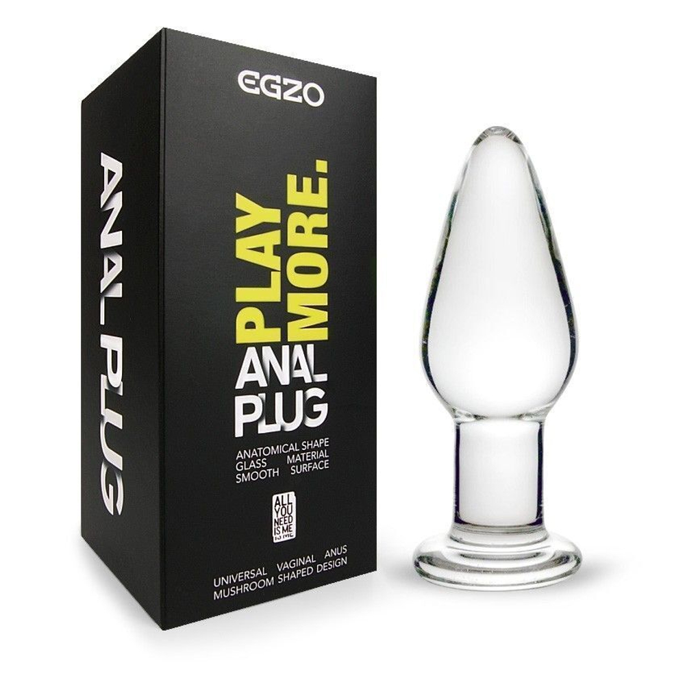 Прозрачный анальный плаг из стекла - 10,5 см. (Цвет: прозрачный)