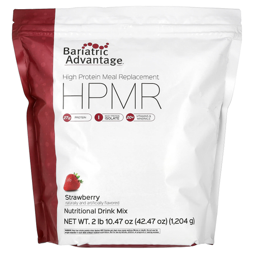 Bariatric Advantage, HPMR, заменитель пищи с высоким содержанием белка, клубника, 1204 г (2 фунта 10,47 унции)