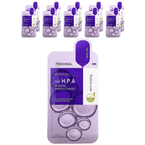MEDIHEAL, The HP A, сияющая маска-ампула, 10 шт., По 25 мл (0,84 жидк. унц.)