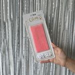 Свечи тортовые классические XL Розовые с золотым глиттером с держателями