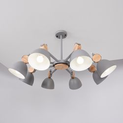 Люстра на штанге ROLLA 8 Gray