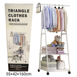 Напольная передвижная вешалка, треугольная стойка для одежды "Triangle Clothes Rack" 55х42х160см