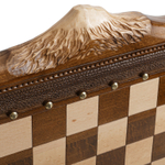 Шахматы + Нарды резные "Арарат" с бронзой 60, Ohanyan ho31103