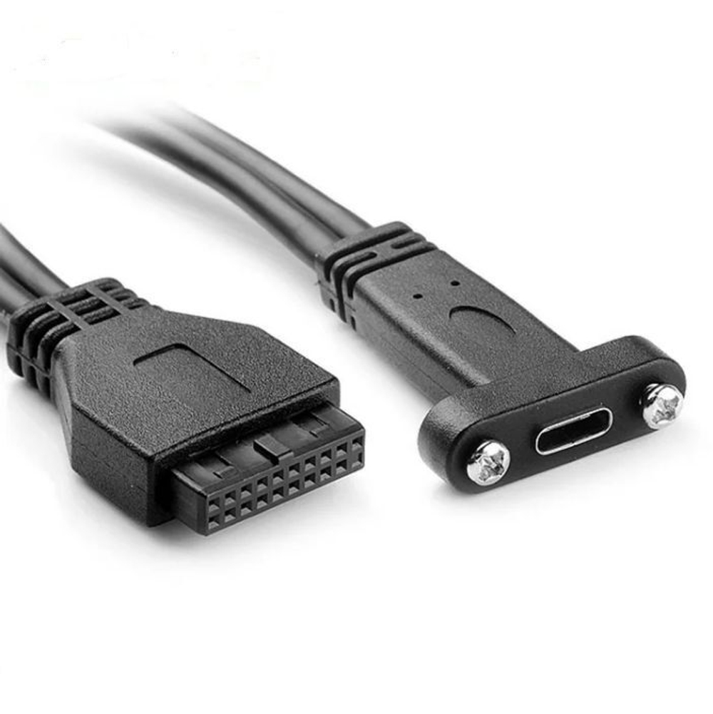 USB type C - 20pin кабель внутренний встраиваемый 50 см 1-портовый + монтажная планка